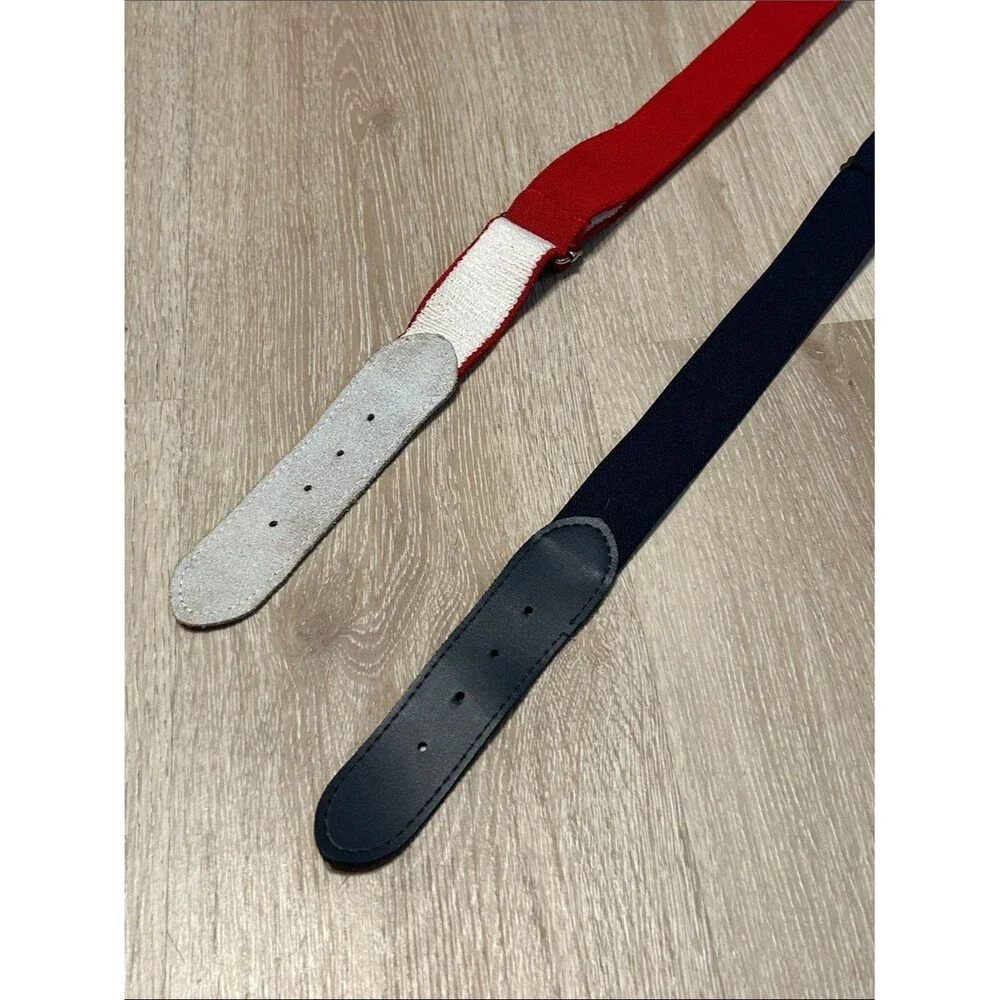 Academy Adjustable Red and Navy Webbing Baseball Belts - Set of 2